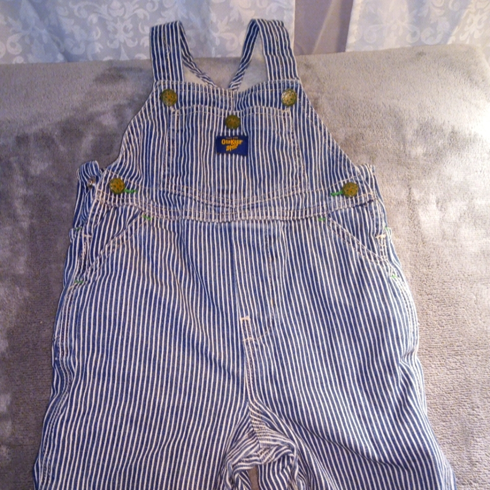 Lined Oshkosh hickory overalls 18 mos